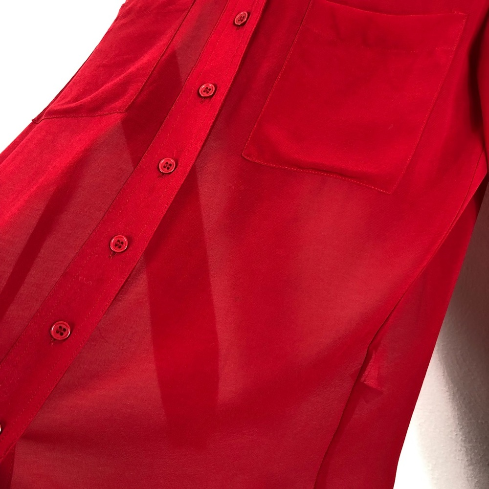 Urban Outfitters Nom De Plume By YaYa Kris Western Tipped Red Button Down Shirt - Picture 7 of 13